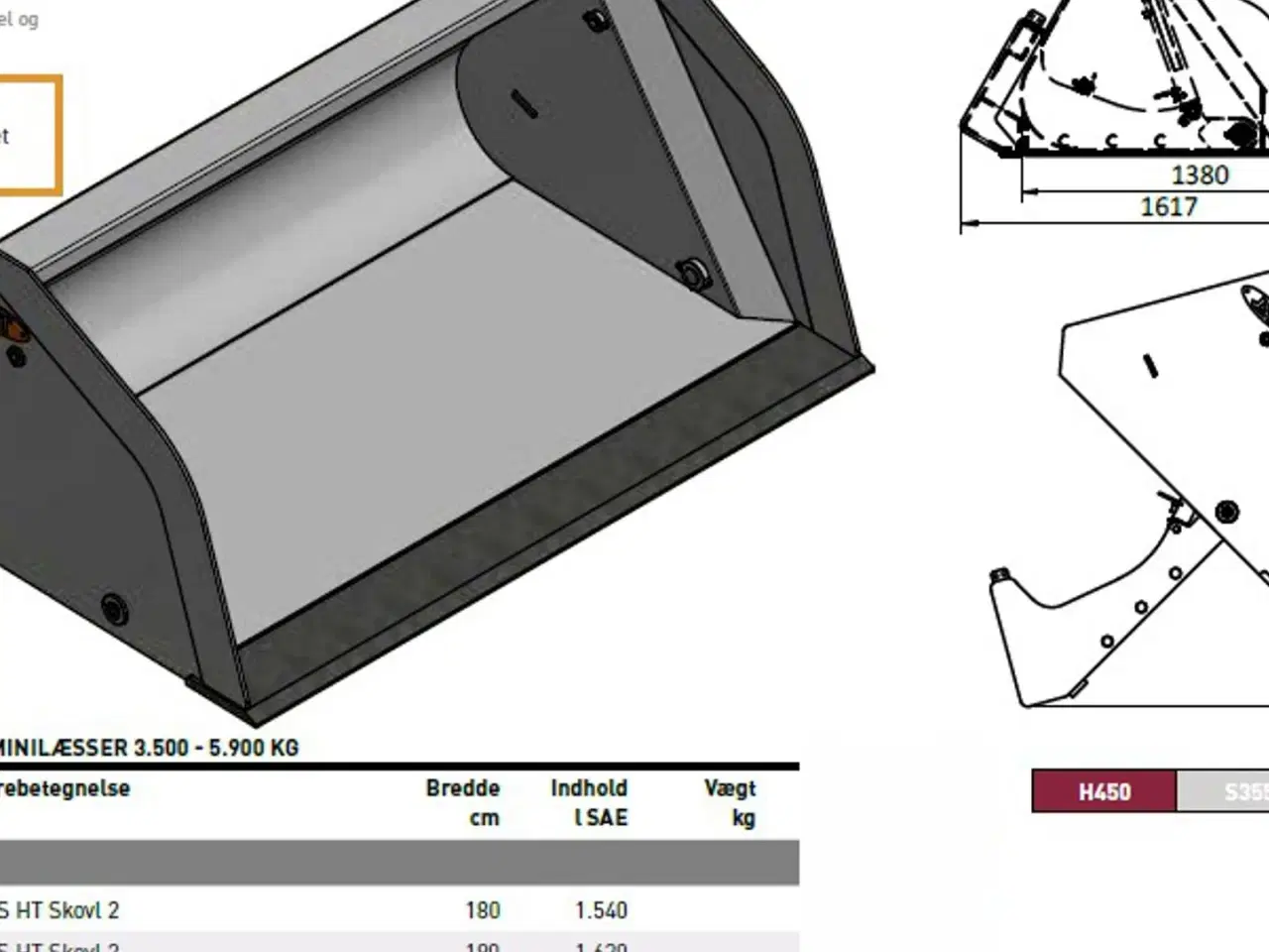 Billede 3 - JST SSS 2 Højtipskovl 180-220 cm.