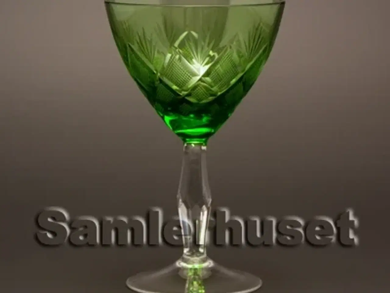 Billede 1 - Wien Antik Hvidvinsglas, grøn. H:120 mm.