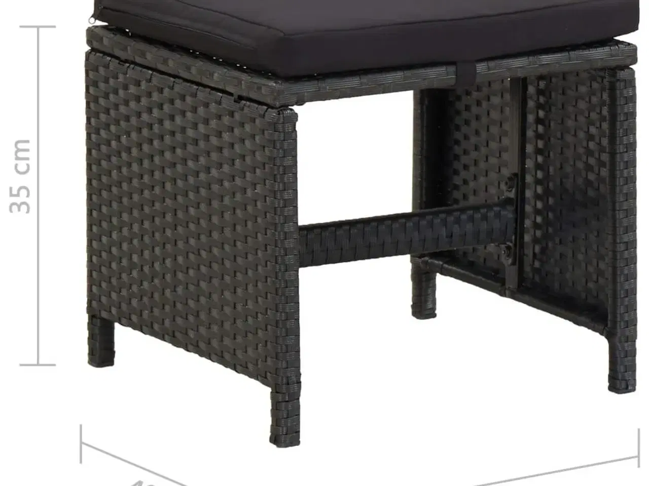 Billede 6 - Haveskamler med hynder 2 stk. polyrattan sort