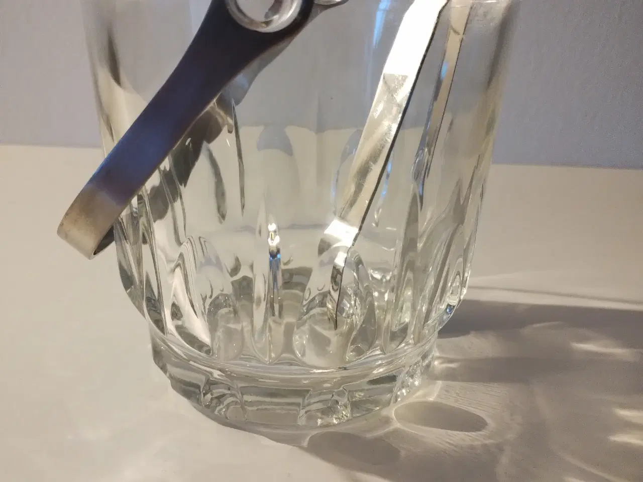 Billede 3 - Glas isspand med is tang