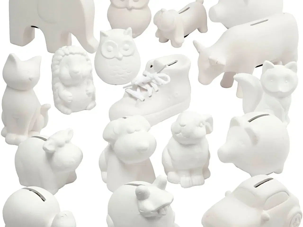 Billede 1 - Hvide Sparebøsser i Terrakotta - 106 stk. pr. pakke