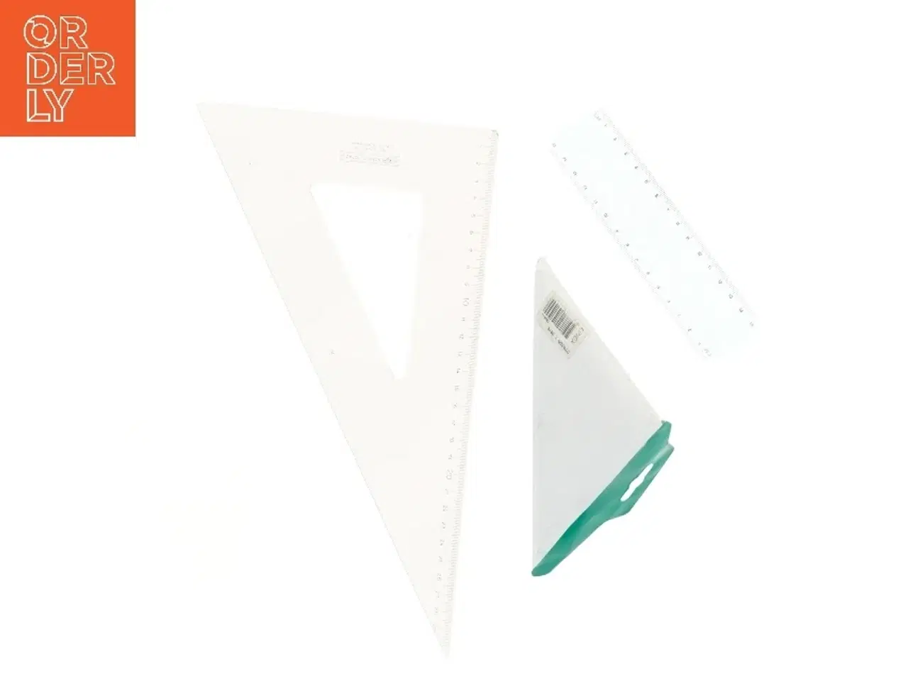 Billede 2 - Geometri sæt med trekanter og lineal (str. 30 cm)