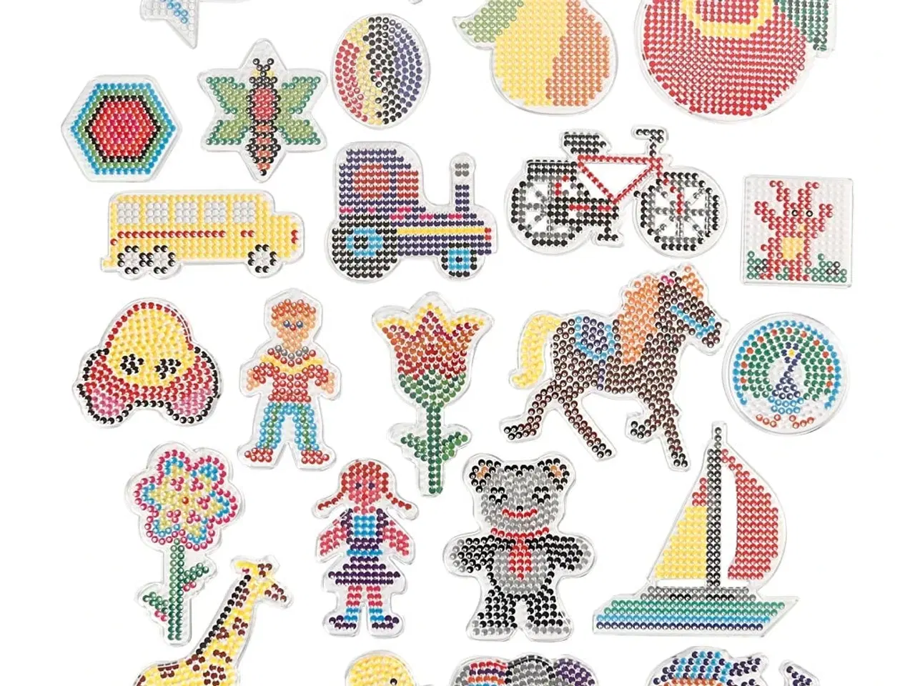 Billede 1 - Perleplade, str. 7x7,5-14x16 cm, medium, 24 stk./ 1 pk.