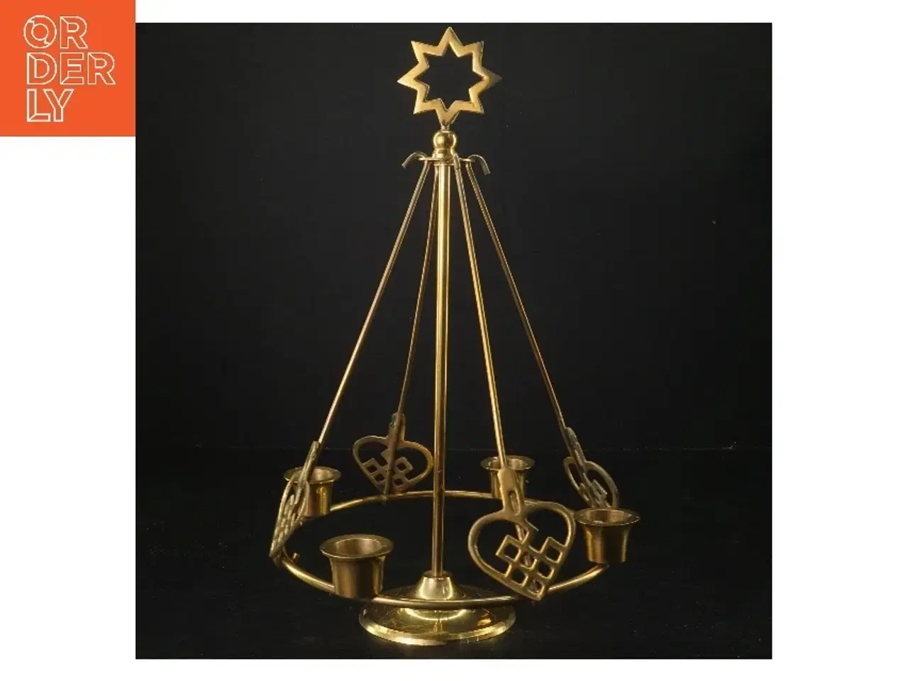 Billede 1 - Advent lysestage med hjerter (str. Ø 18x h 32 cm)