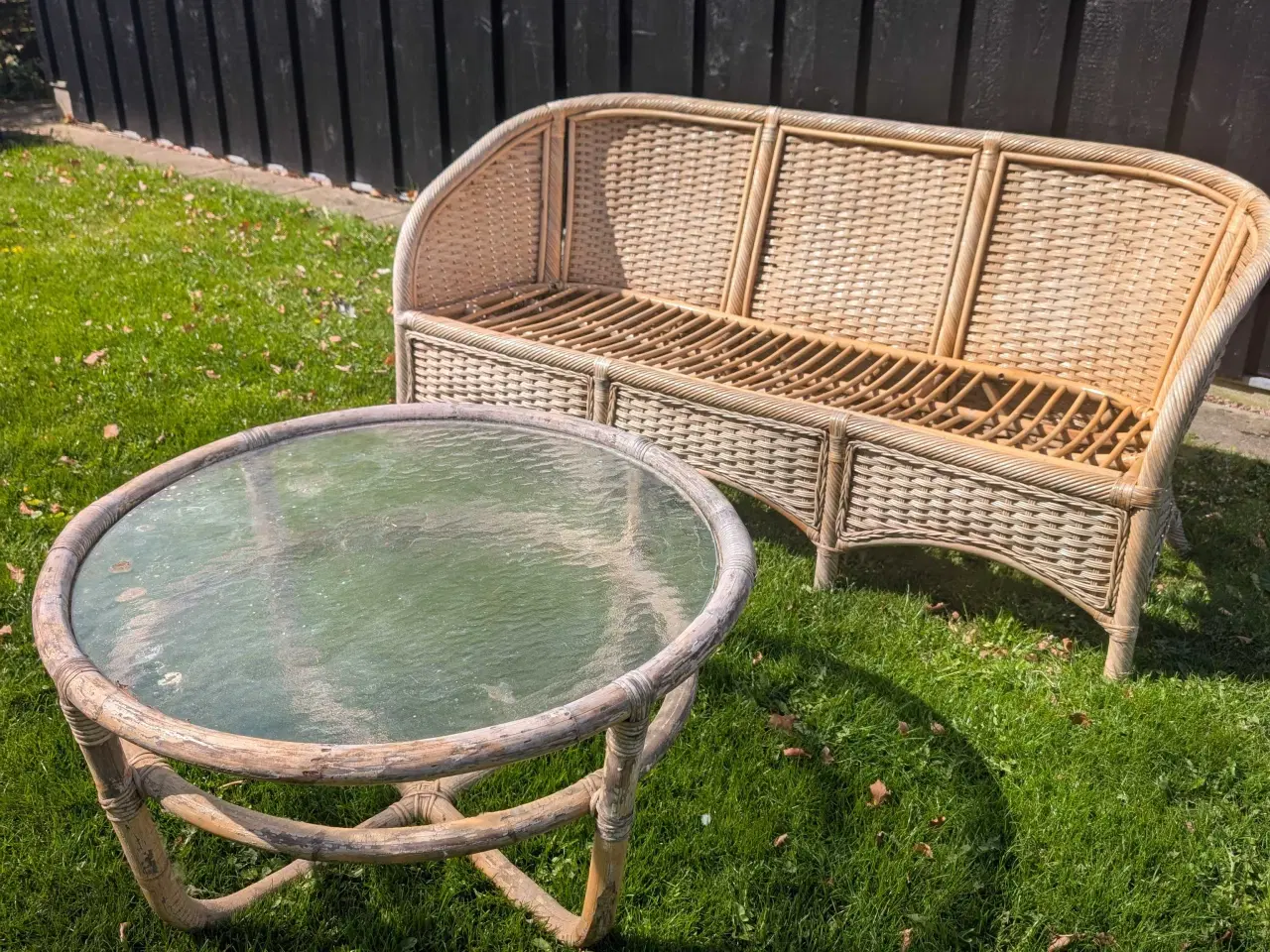 Billede 1 - Smuk retro bambus sofa og bord