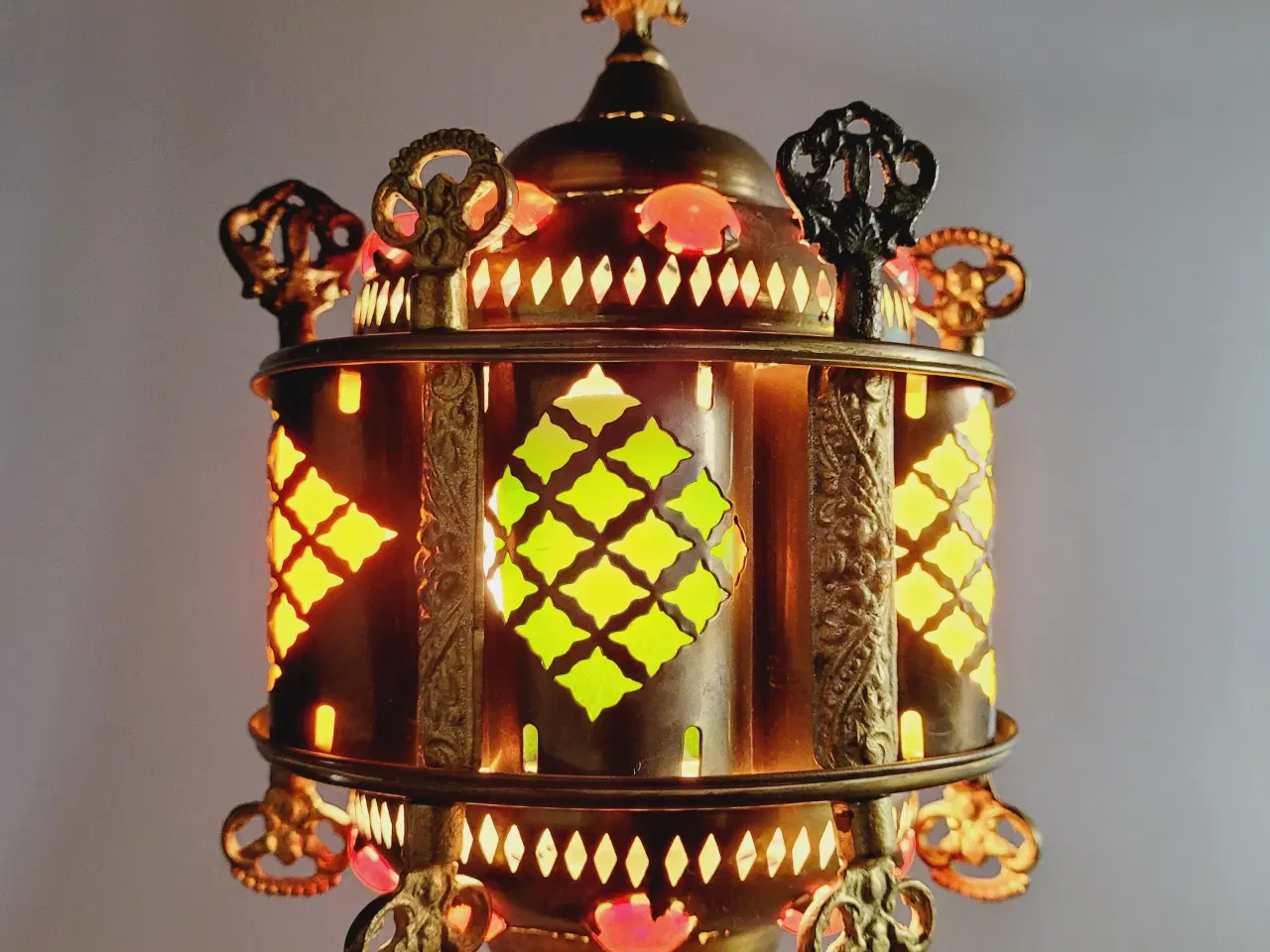 Billede 4 - ⭐️· Vintage Bordlampe i Messing med Onyxfod