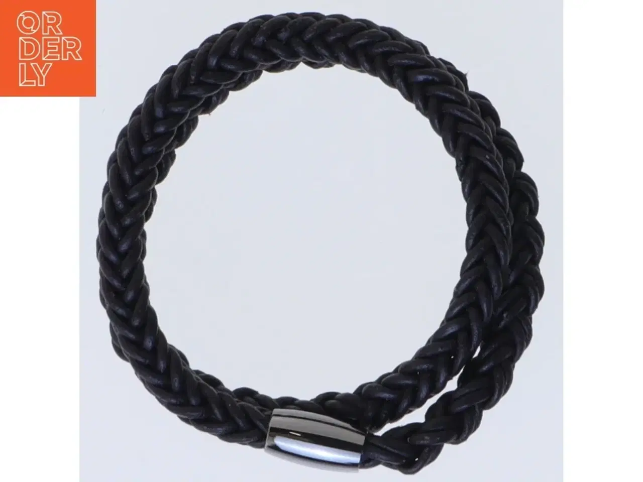 Billede 4 - Flettet læderarmbånd med magnetlås (str. Ø 13 cm)