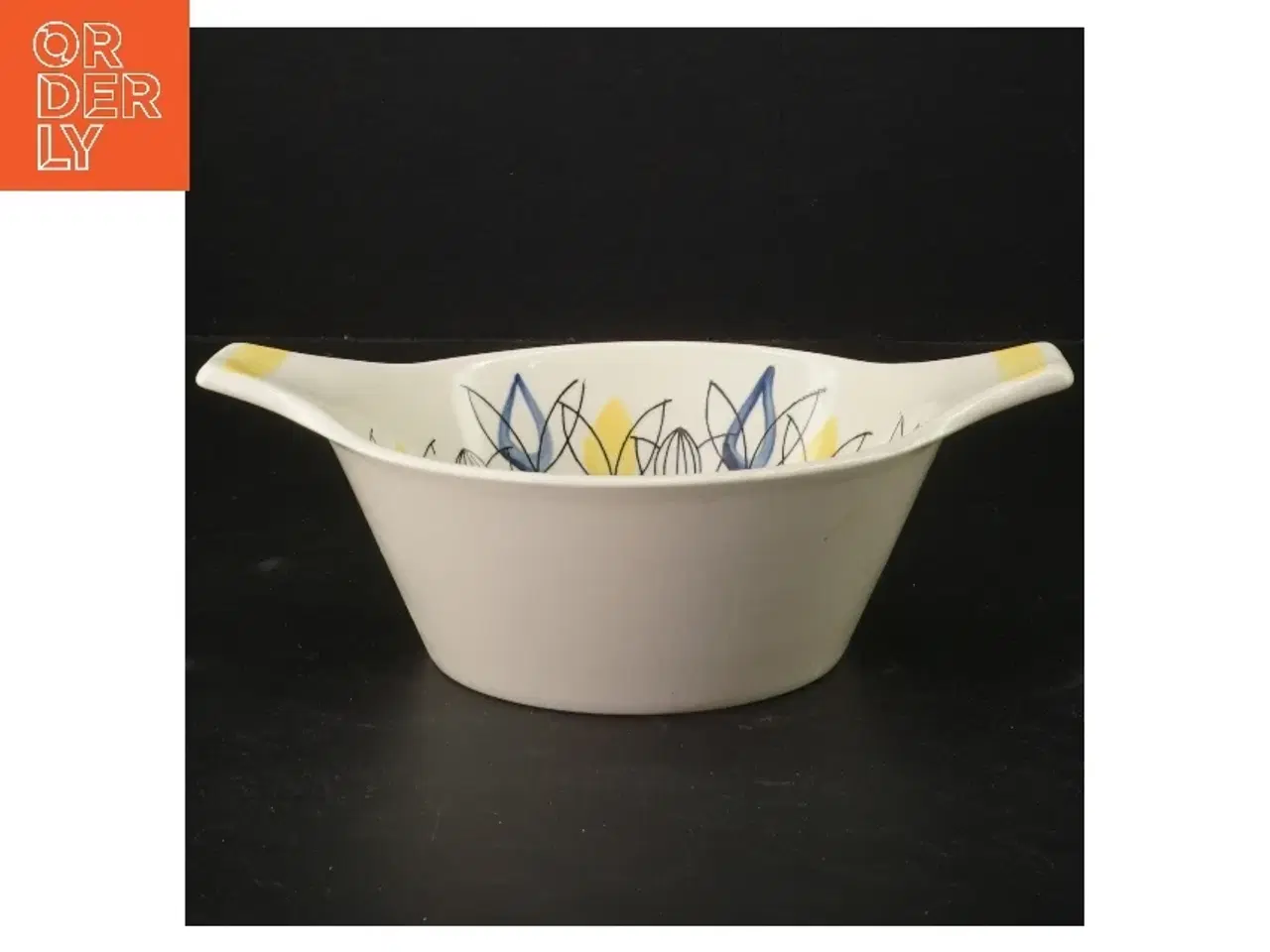 Billede 1 - Rund skål med mønster (str. Ø 16 cm) fra stavanger flint