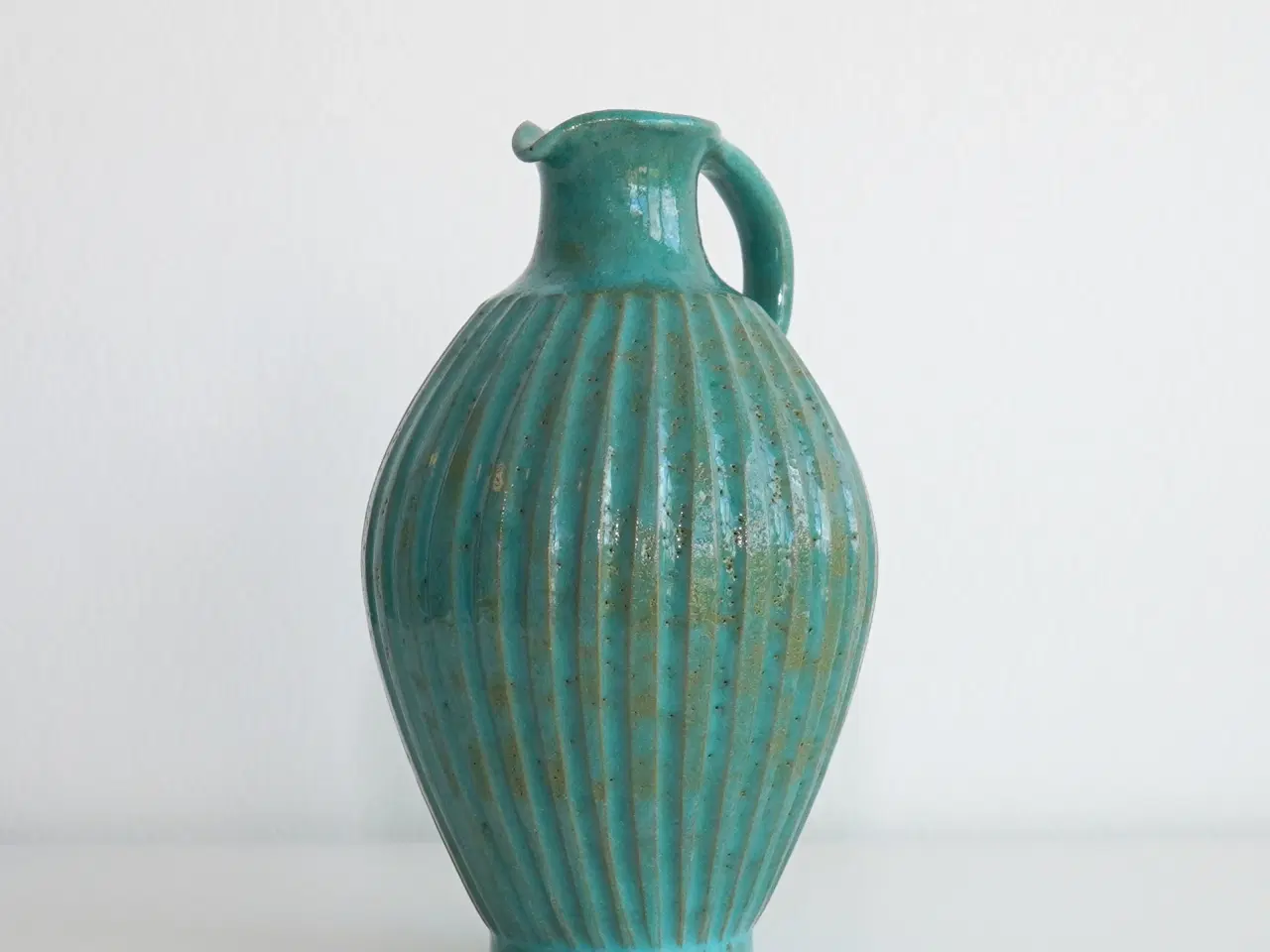 Billede 10 - Keramik hankevase / kande / vase med riller