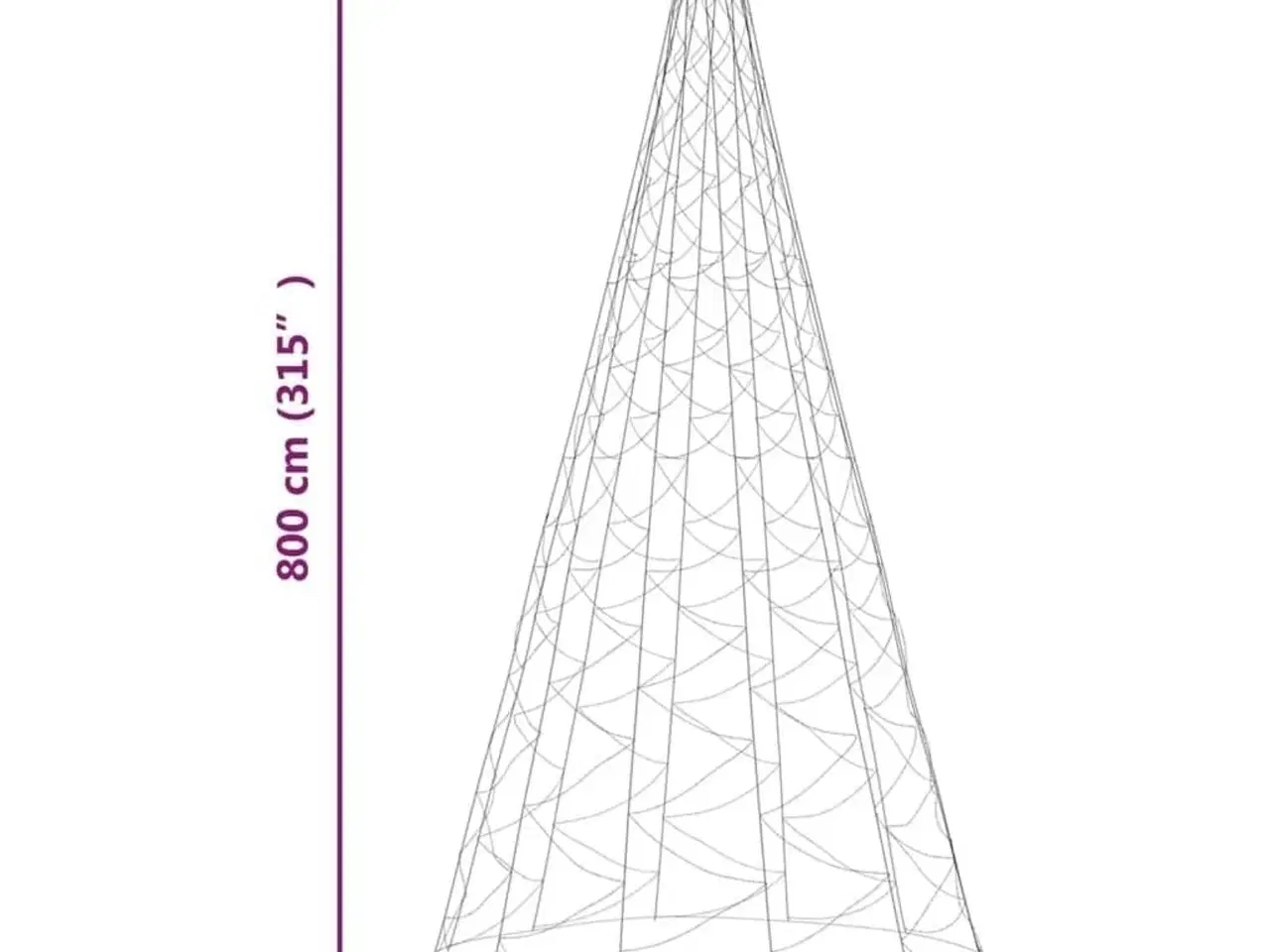 Billede 10 - Juletræ til flagstang 3000 LED'er 800 cm varmt hvidt lys
