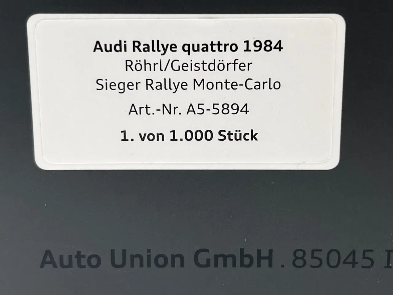 Billede 9 - 1984 Audi Coupé Quattro A2 RMC - 1:18