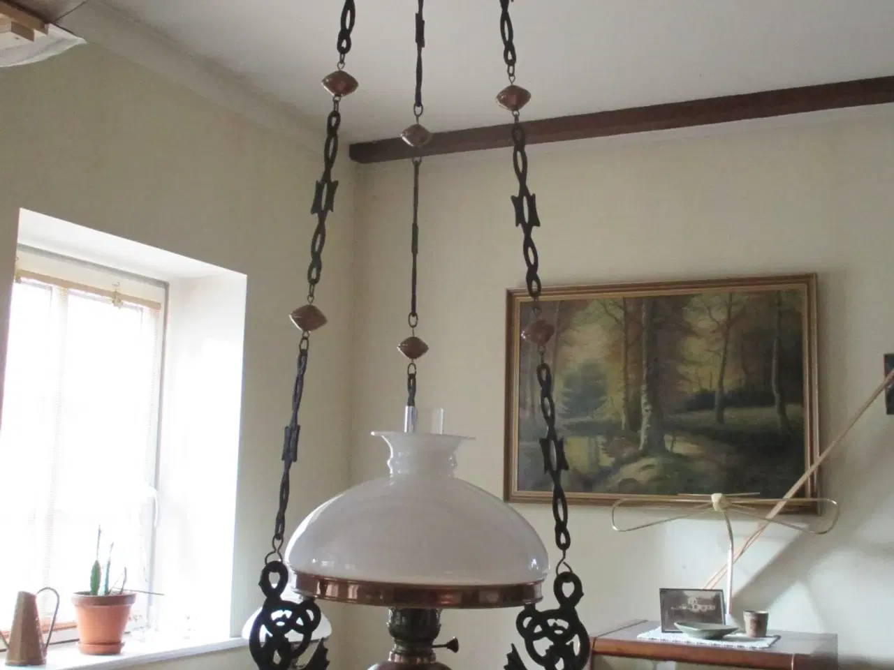 Billede 7 - Petroleumslampe  antik standerlampe + loftlampe