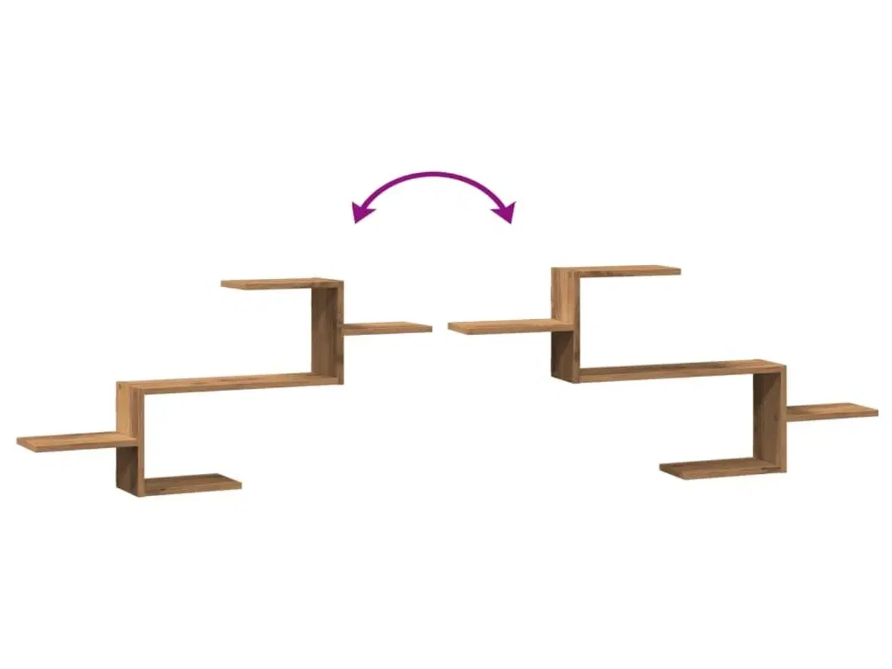 Billede 7 - Væghængt 104x15x49 cm konstrueret træ egetræsfarve