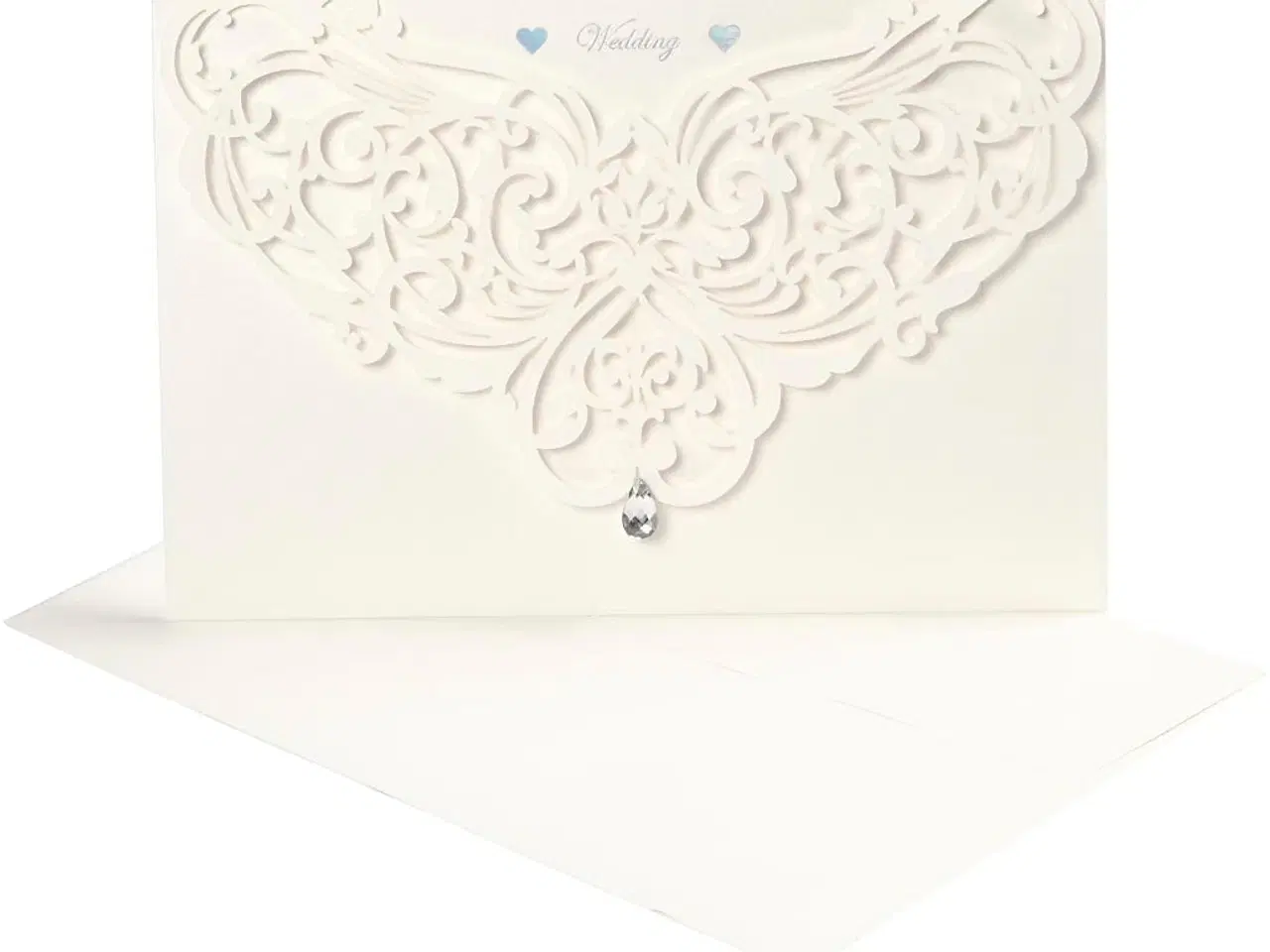 Billede 1 - Luksus Dobbeltkort med Kuvert - 5 Sæt Råhvid