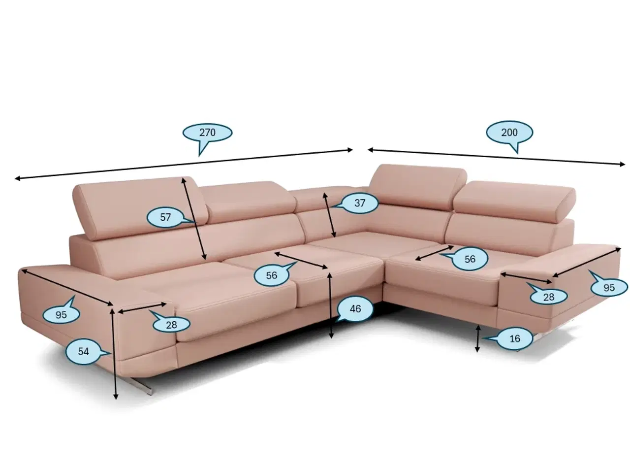 Billede 3 - MODENA II HJØRNESOFA  270 x 200