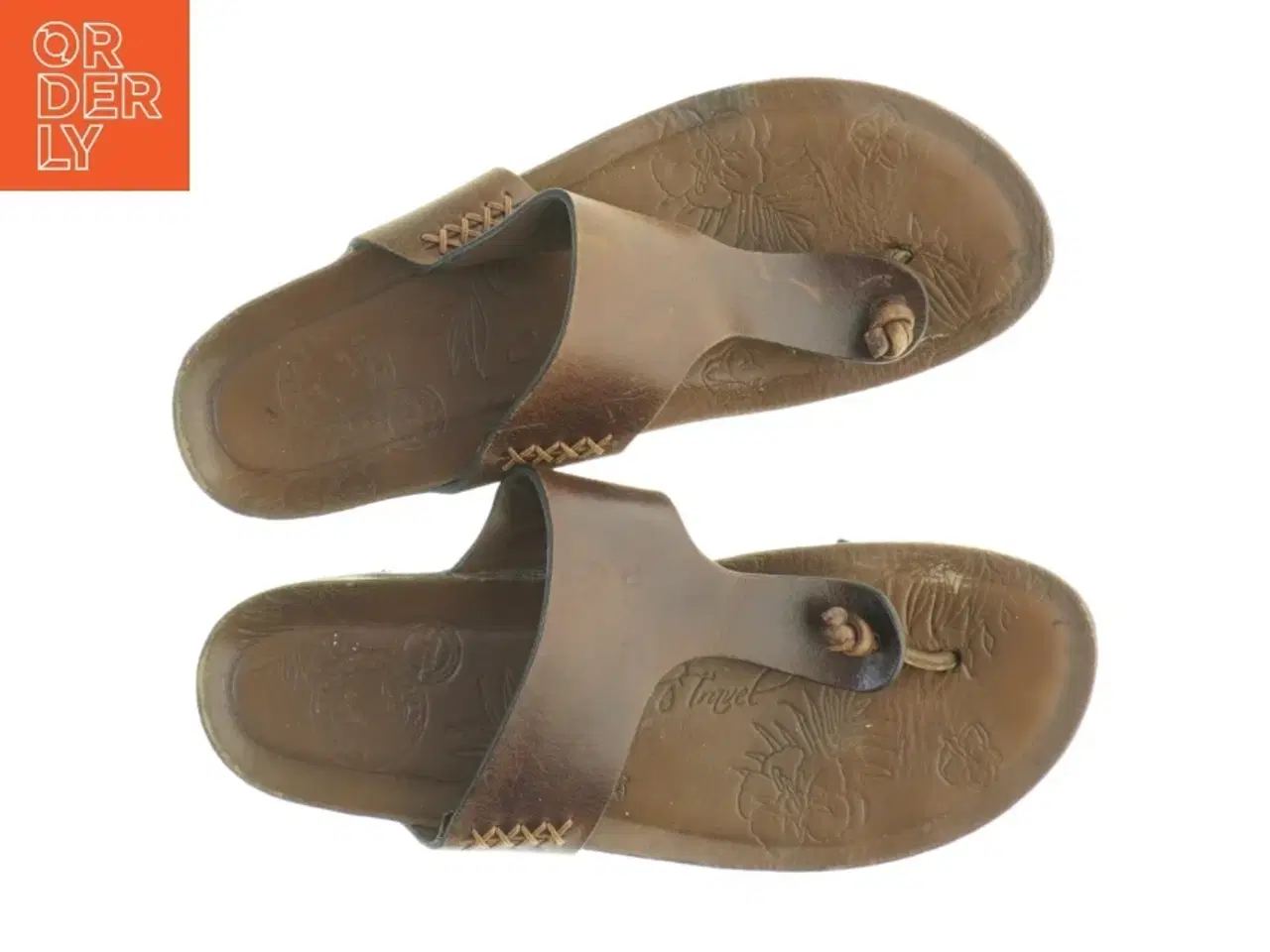 Billede 6 - Brune læderklipklapper (str. 39)