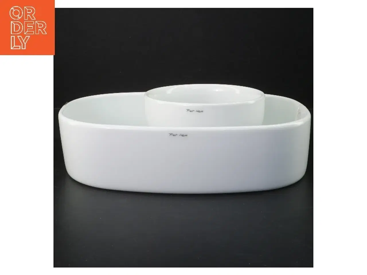 Billede 1 - Et fad og en hvid skål af Piet Hein fra Piet Hein (str. Ø 14&29 cm)