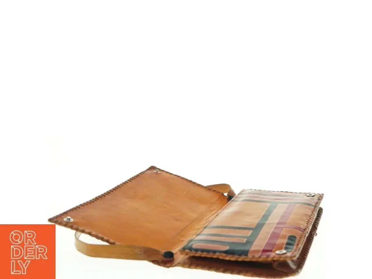 Billede 3 - Vintage Retro Læder Clutch Taske med Skulder strop (str. 30 x 14 cm)