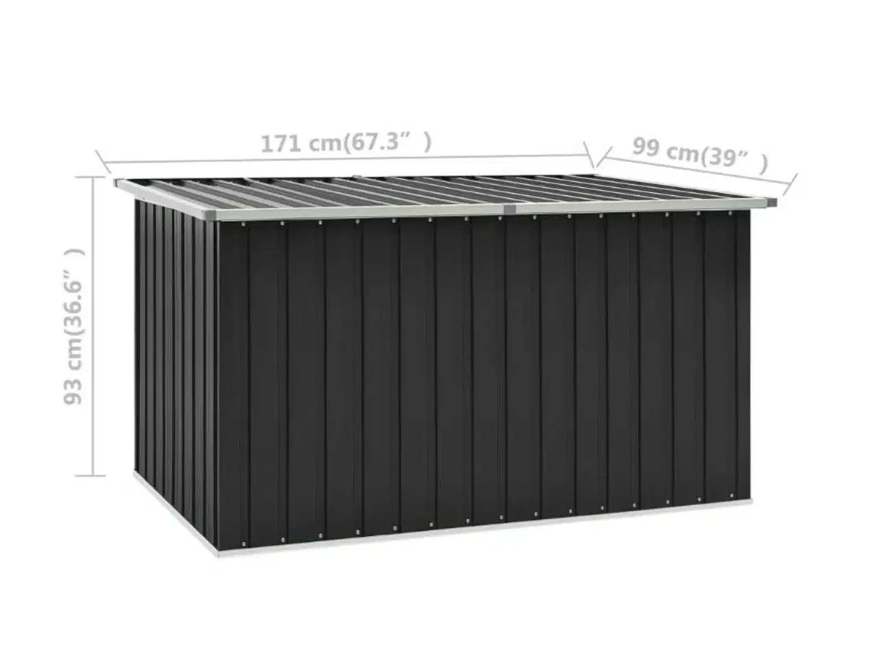 Billede 8 - Hyndeboks 171x99x93 cm antracitgrå