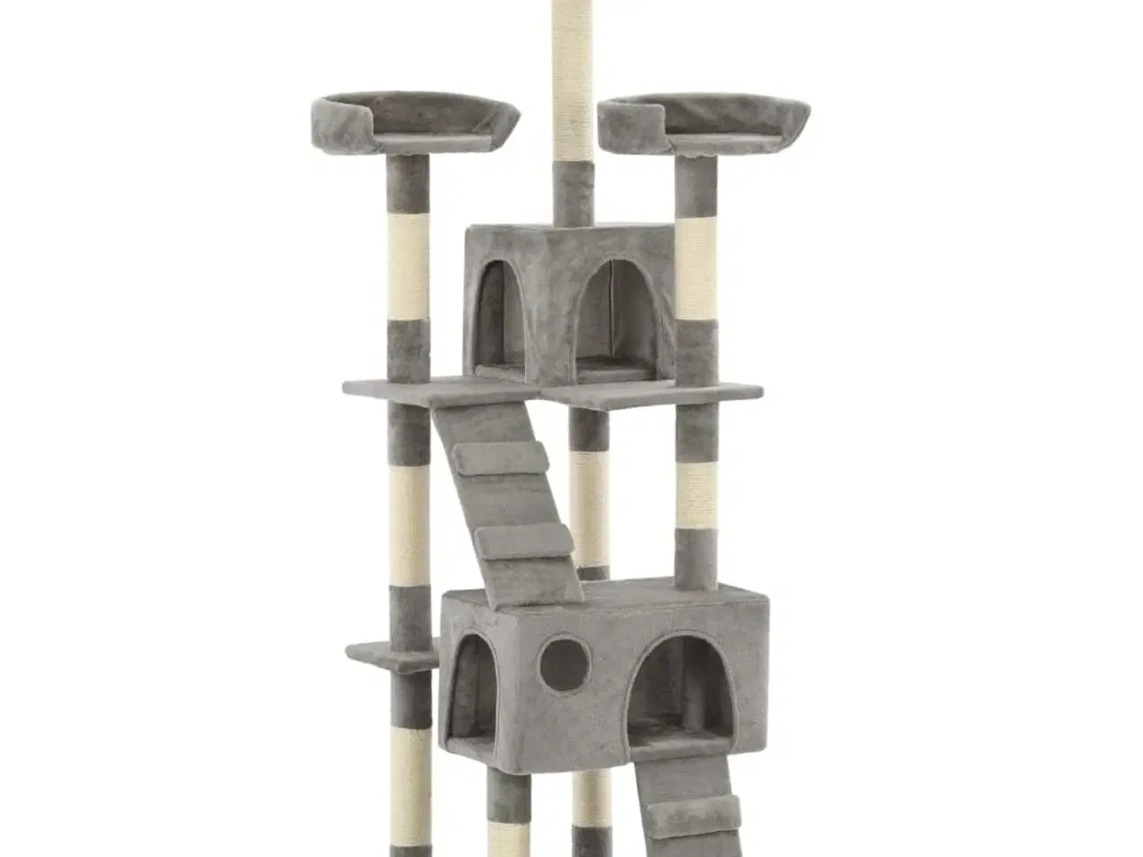 Billede 2 - Kradsetræ til katte med sisal-kradsestolper 170 cm grå