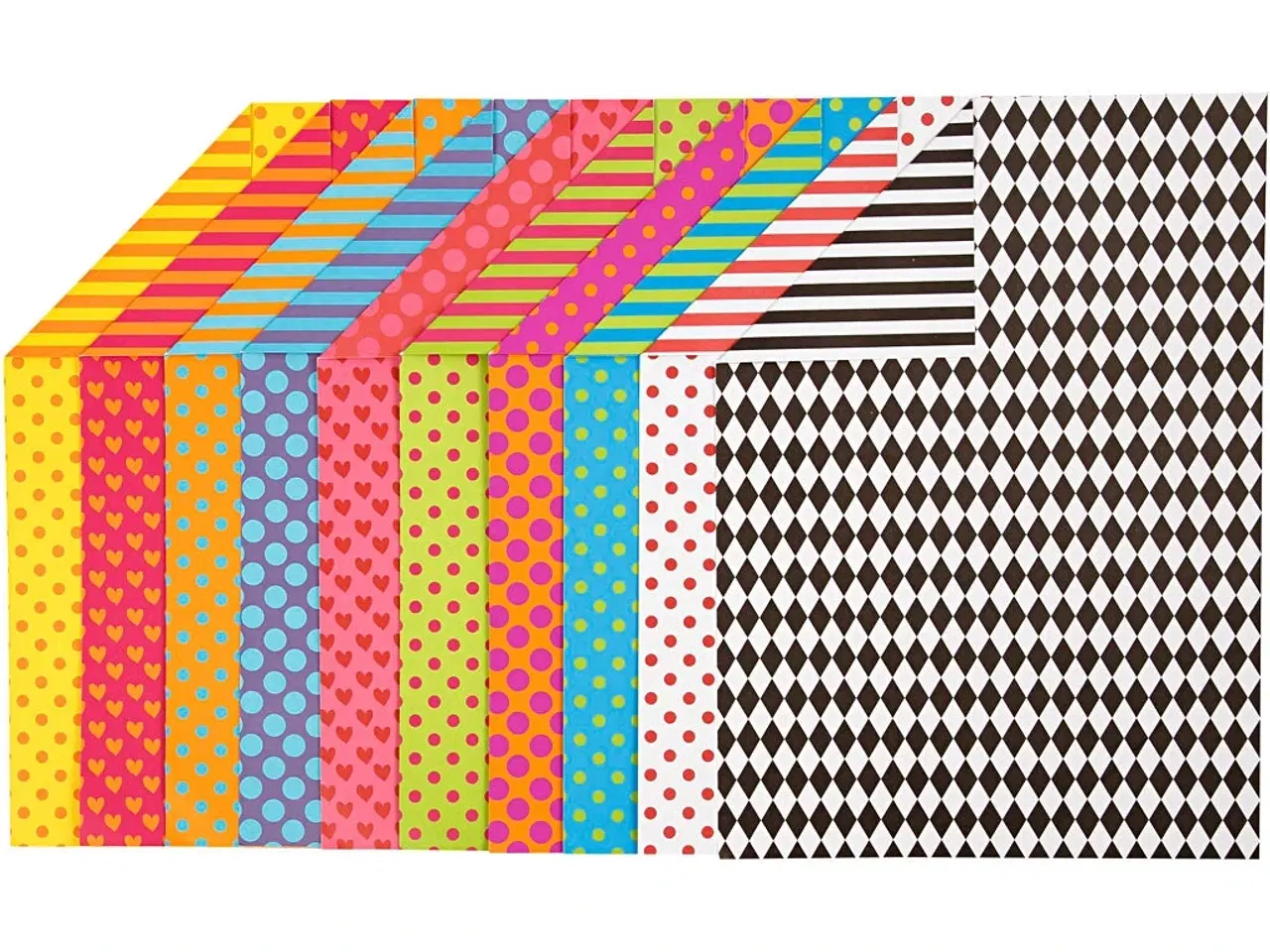 Billede 1 - Mønstret Karton, A4, ark 210x297 mm, 250 g, ass. farver, 200 ass. ark/ 1 pk.