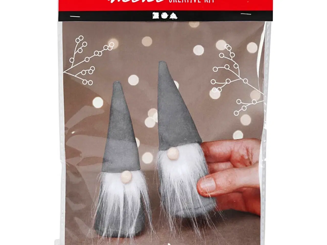 Billede 1 - Mini DIY Kit til Næsenisser - 12 cm, Grå, 2 stk.