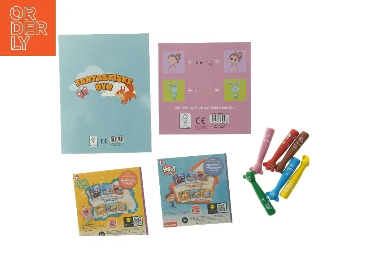 Billede 2 - Malebøger og klistermærker sæt med farvepenne