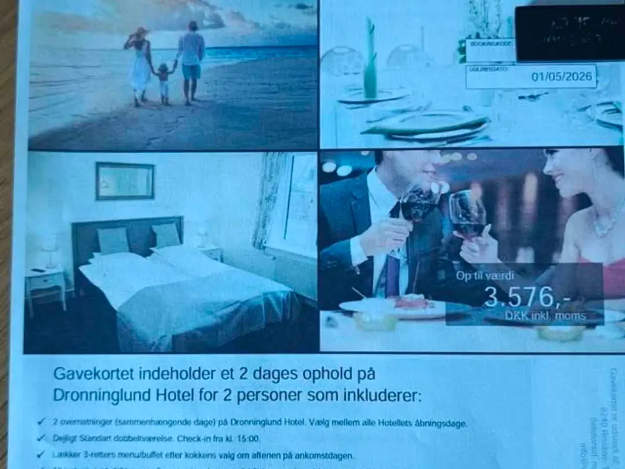 Billede 1 - 2 overnatninger for 2 personer incl mad og drikke