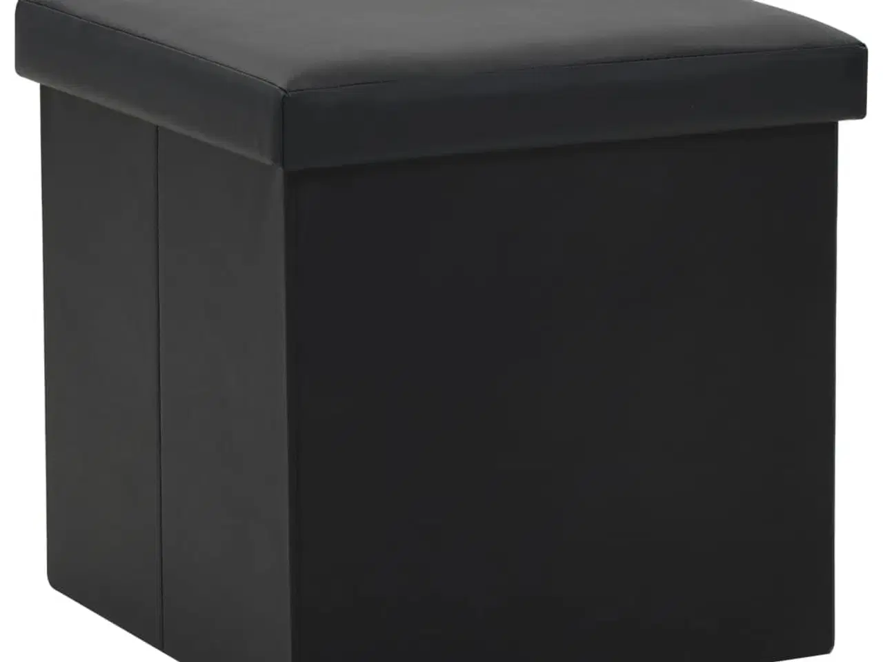 Billede 1 - Foldbar opbevaringsskammel kunstlæder sort