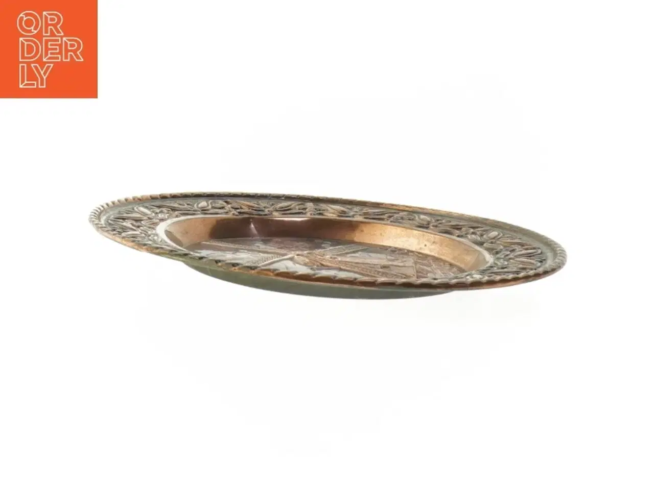 Billede 3 - kobber platte med vindmølle motiv (str. Ø 30x2 cm)