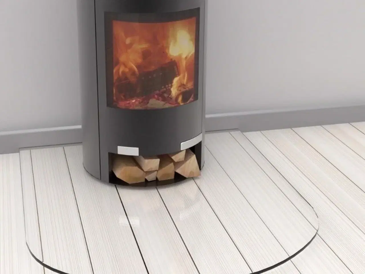 Billede 1 - Hærdet glas til underlag brændeovn 