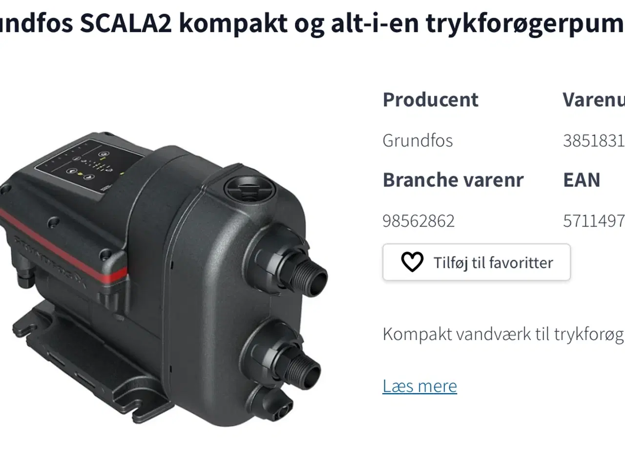 Billede 1 - Scala 2 vandpumpe