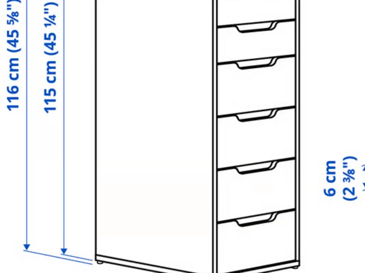 Billede 2 - To stk. hvid ALEX Kommode m. 9 skuffer,