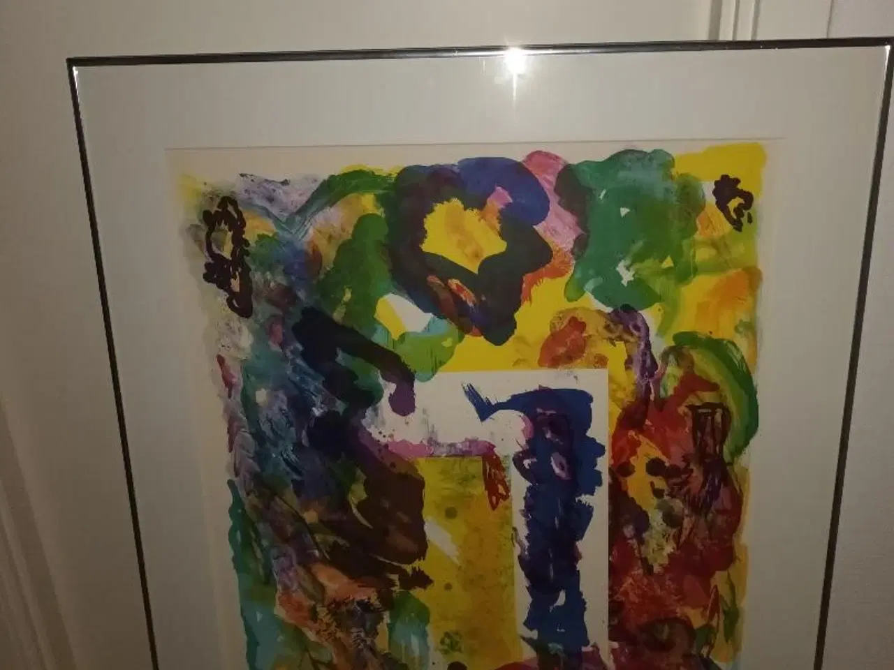 Billede 1 - Litrgrafi indrammet  med passpartout