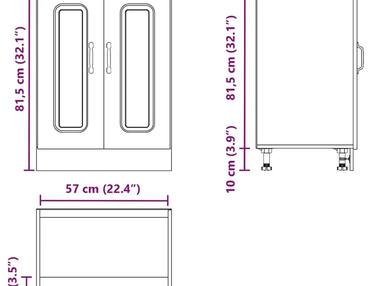 Billede 11 - Underskab til vask Kalmar 60x46x81,5 cm konstrueret træ hvid