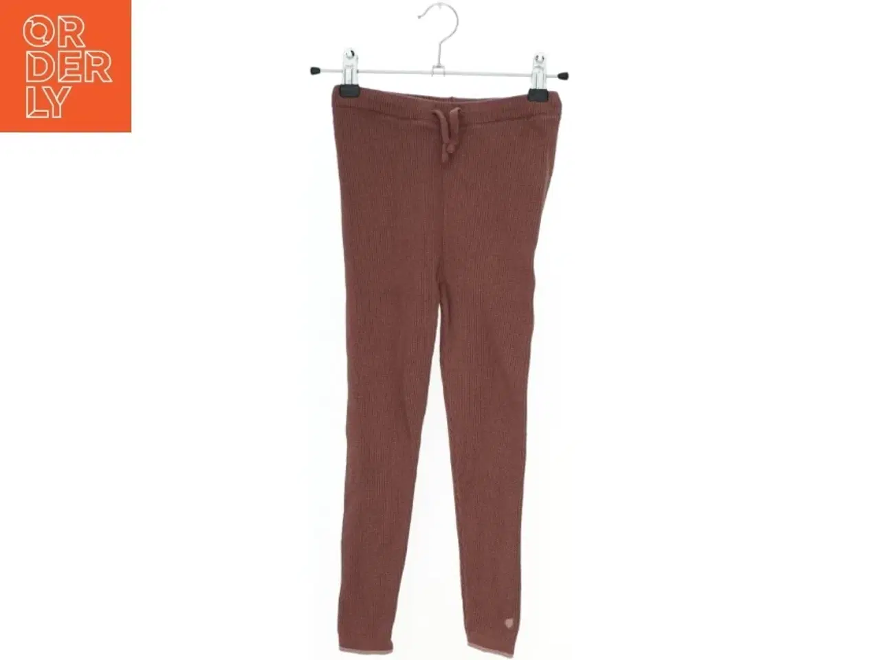 Billede 1 - Brune ribstrikkede leggings fra Pomp de Lux (str. 116)