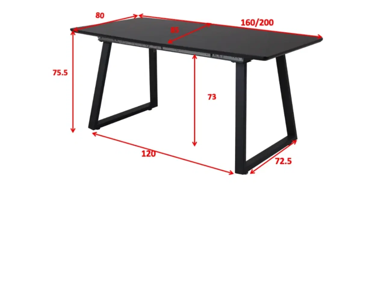 Billede 4 - Spisebord med indbygget udtræk