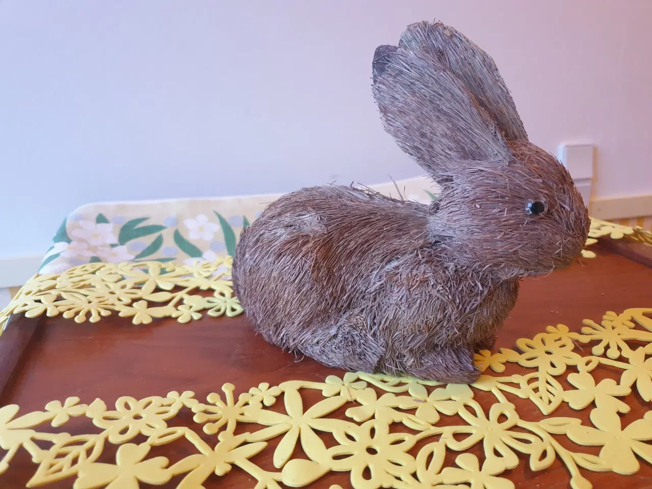 Billede 7 - 3 Påskeharer og 2 ællinger i naturstrå