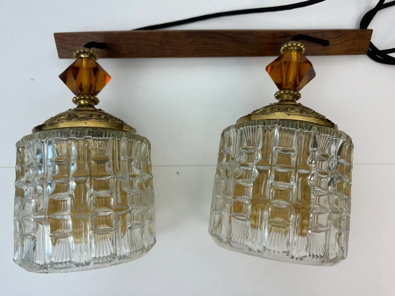 Billede 7 - Retro lampe i palisander, messing og glas