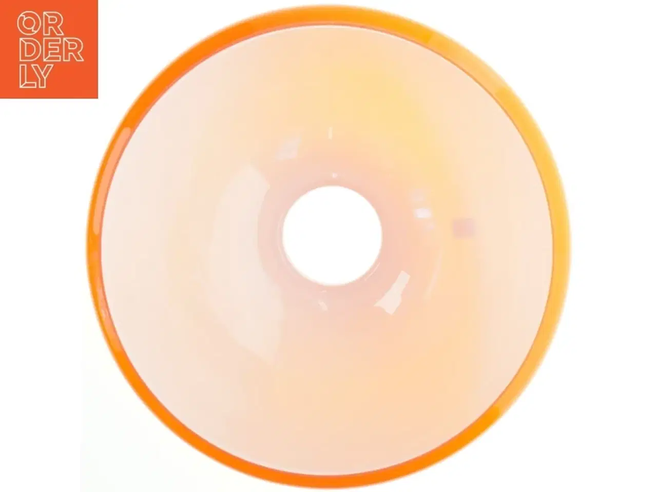Billede 2 - Orange lampeskærm i glas fra Holmegaard (str. Ø. 30 cm)