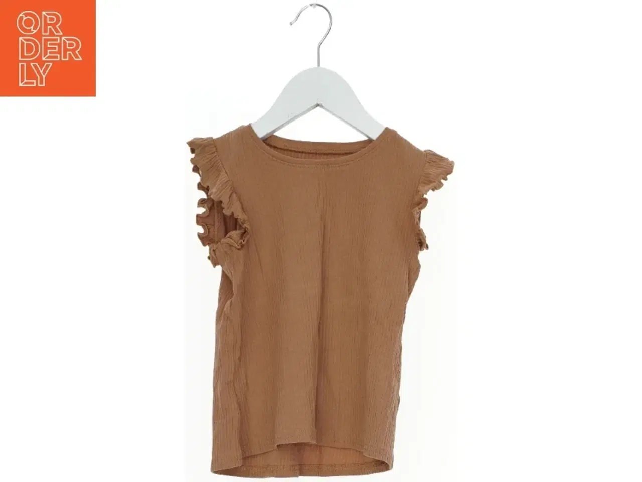 Billede 1 - Brun bluse med flæser fra H&M (str. 110)