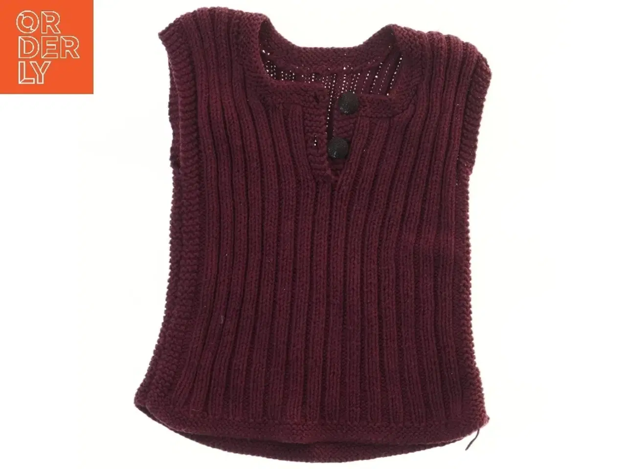 Billede 1 - Strikket vest med knapper (str. 22x32 cm)