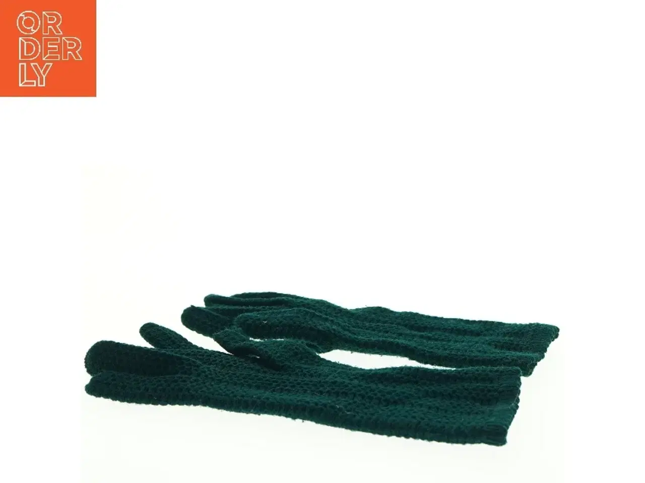 Billede 3 - Grønne strikkede handsker (str. Totallængde. 27 cm)