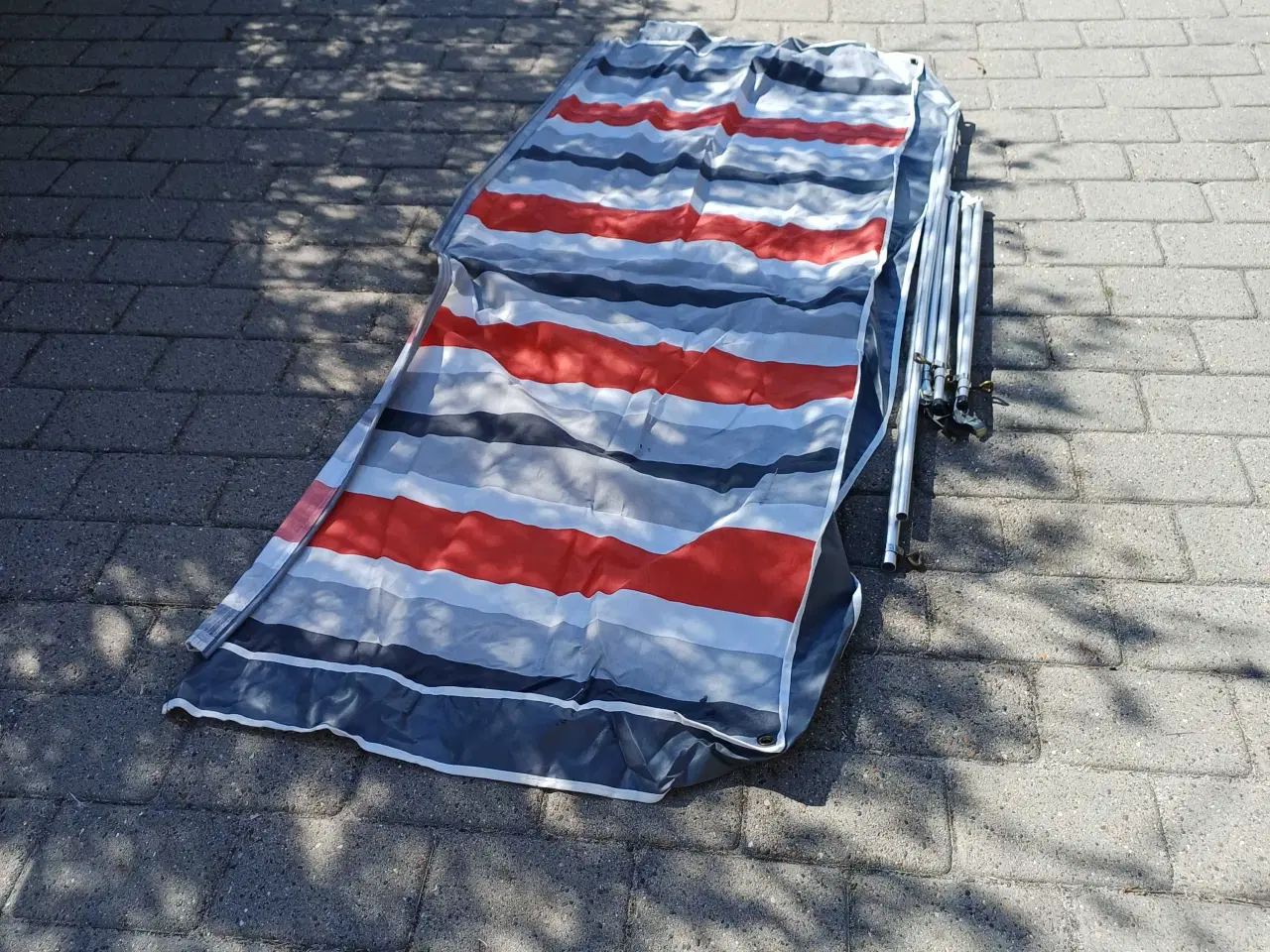 Billede 1 - Vinduesmarkise stribet 185x75 cm