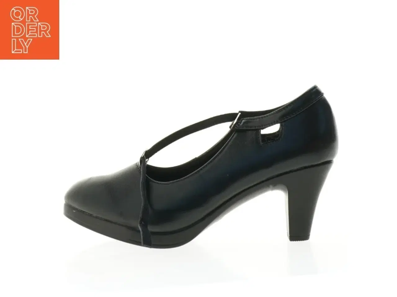 Billede 1 - Sorte dame mary jane sko med hæl (str. 38)