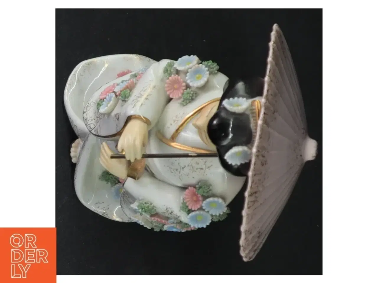 Billede 6 - Porcelænsfigur af japansk kvinde med parasol