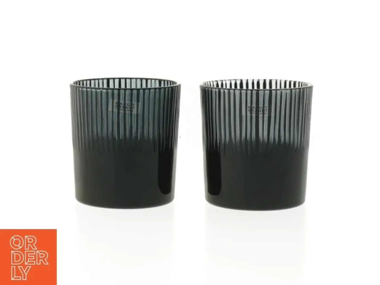 Billede 1 - Sæt af to mørke dekorative glasstager (str. 8 cm)