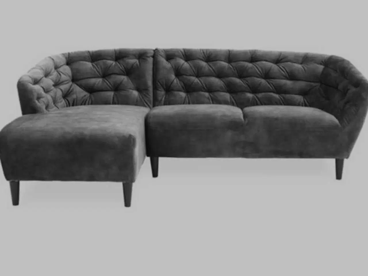 Billede 3 - Pæn & velholdt Grå velour Sofa fra Ilva