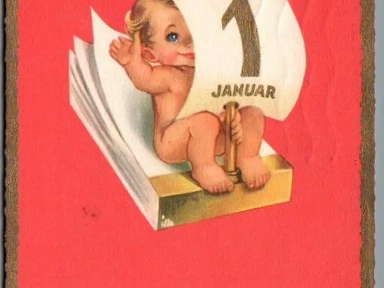 Billede 1 - Illa - Glædeligt Nytaar - Eneret Serie 853 - Postkort - Brugt