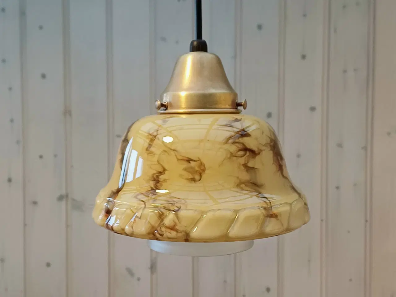 Billede 4 - Vintage/Retro Art Deco loftlampe med glasskærm